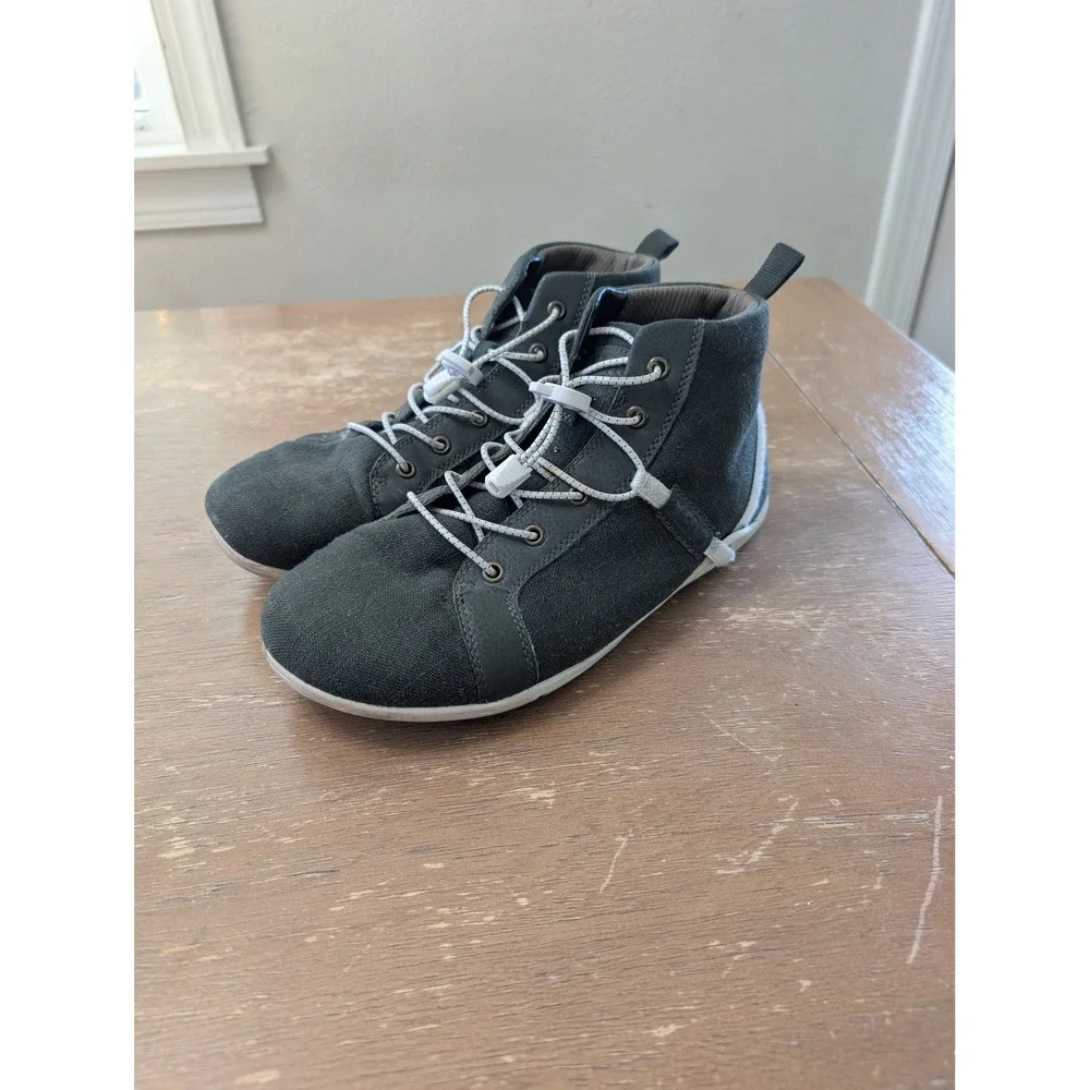 Xero Shoes Toronto Mens 9 Black Hemp Canvas Barefoot Minimalist Chukka Boots